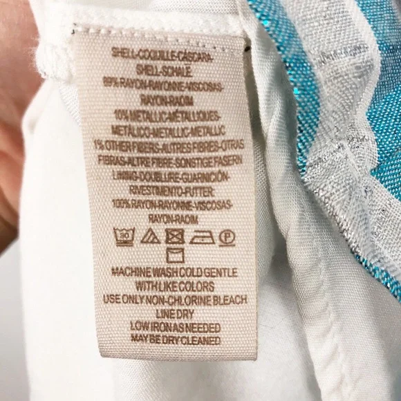 Free People Mini Dress White Blue Metallic Plaid S - Picture 8 of 13